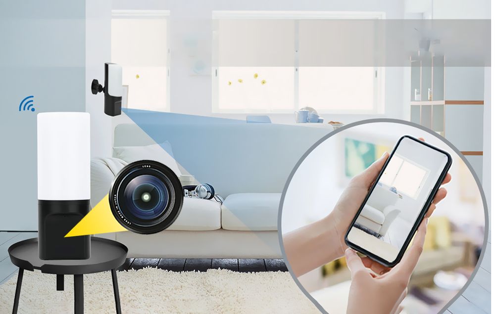 Ukryta Kamera Wifi Lampa Ścienna Podgląd Zdalny Detekcja Mkty17