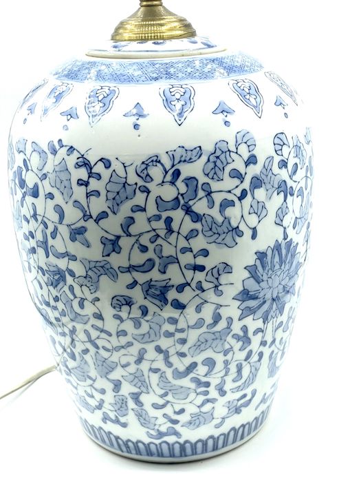 Grandioso candeeiro em ceramica chinêsa flôr lótus, sec 19