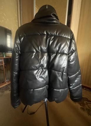 Куртка стеганая экокожа кожа h&m