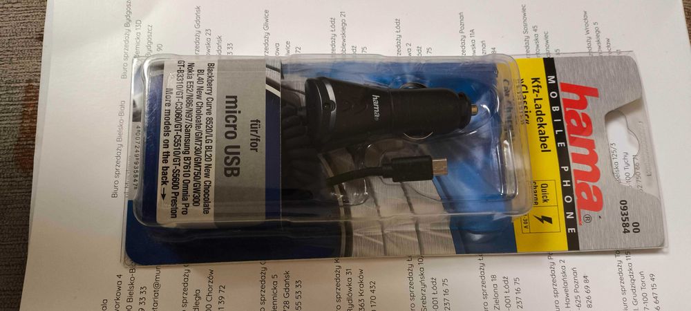 Ładowarka samochodowa Hama Micro USB Szybkie ładowanie