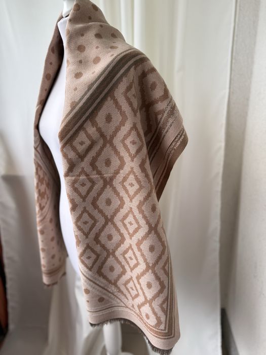 Szal kaszmirowy brżowy cashmere shawl