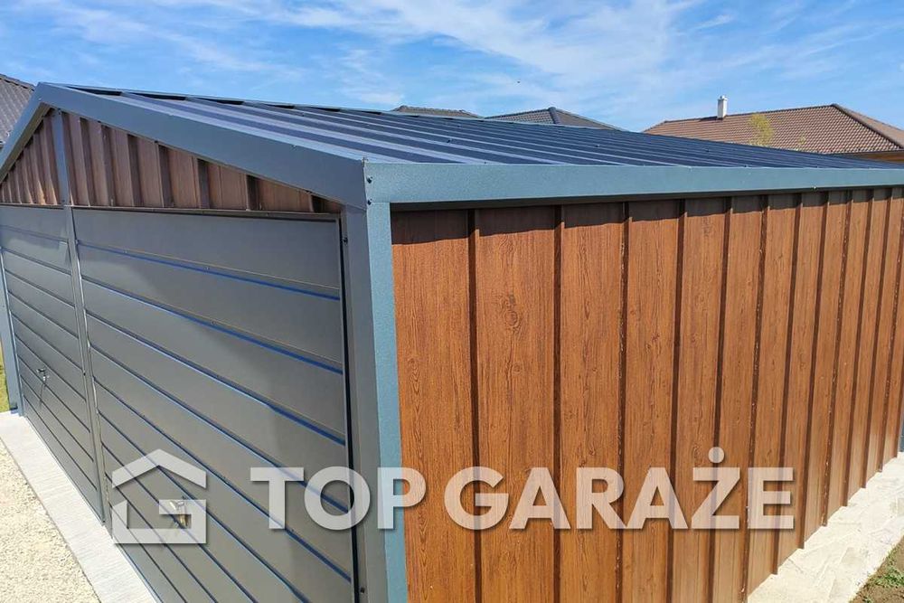 Garaż blaszany na rąbek 6m szeroki / 5m długi
