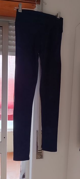 Calças leggings lycra azuis tamanho M, usadas