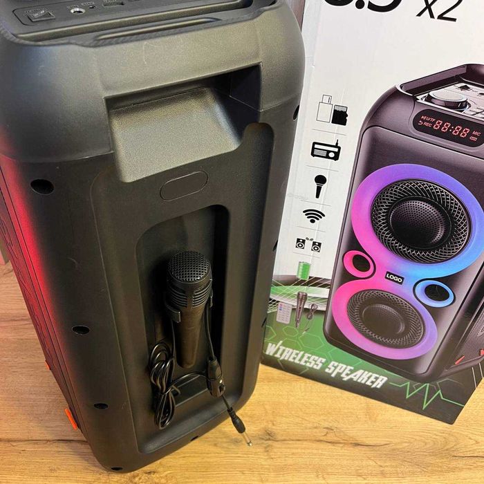 КАЧЕСТВО Колонка Bluetooth TTD-2809 20Вт с караоке и пультом и подсвет