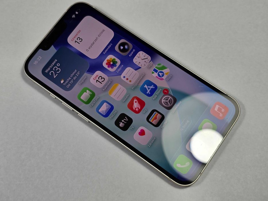 iPhone 14 128GB Dual SIM (SIM+eSIM) / Starlight / Biały / BAT 79% / Grade B / GW 6 miesięcy