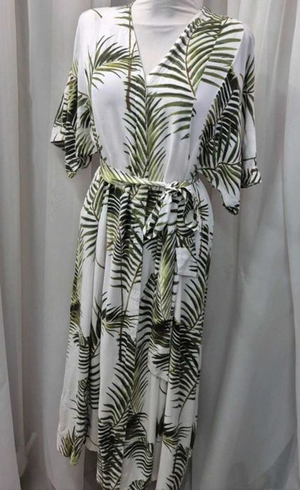 H&M dluga sukienka z wiskozy kimono L