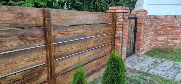 Ogrodzenie Imitacja Drewna Betonowego Przęsło Płyty Betonowe Ogrodzeniowe - Różne warianty