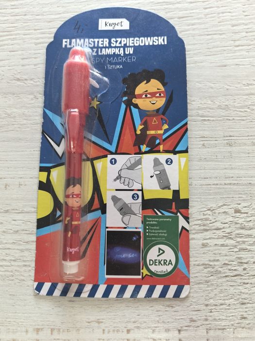 Flamaster szpiegowski z lampka UV