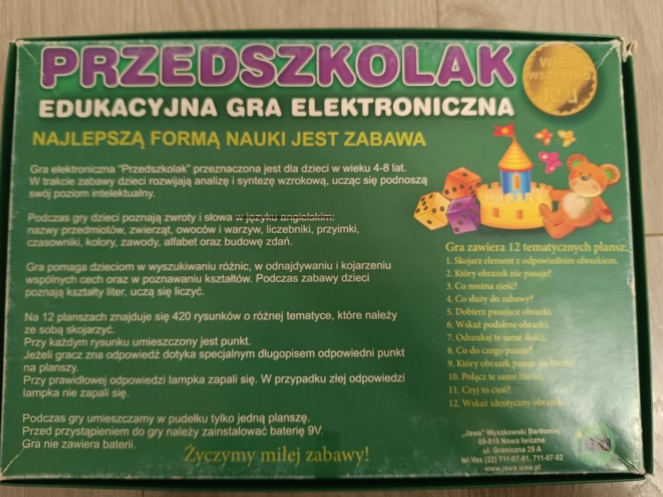 Elektroniczna edukacyjna gra Przedszkolak *
