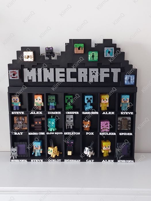 NOWOŚĆ 2026 !! Półeczka stojak  na figurki Minecraft Kinder Joy