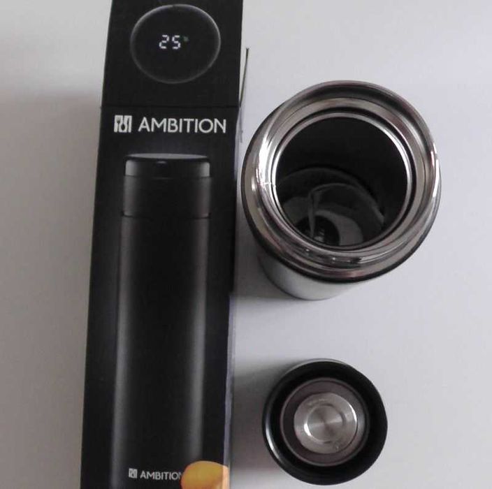 Butelka termiczna Kubek termos Indi Wskaźnik LCD Ambition 420ml czarny