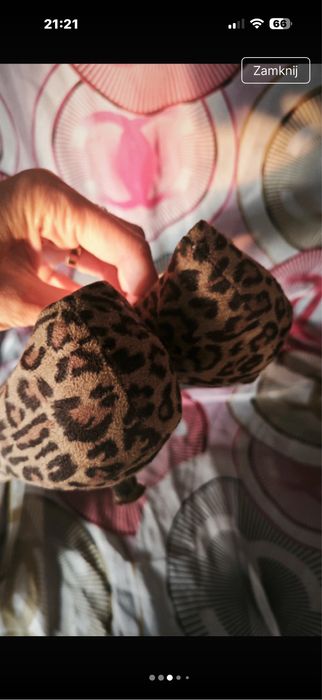 Buty w panterkę niski obcas półbuty panter beżowo brązowe r.42 Deichmann