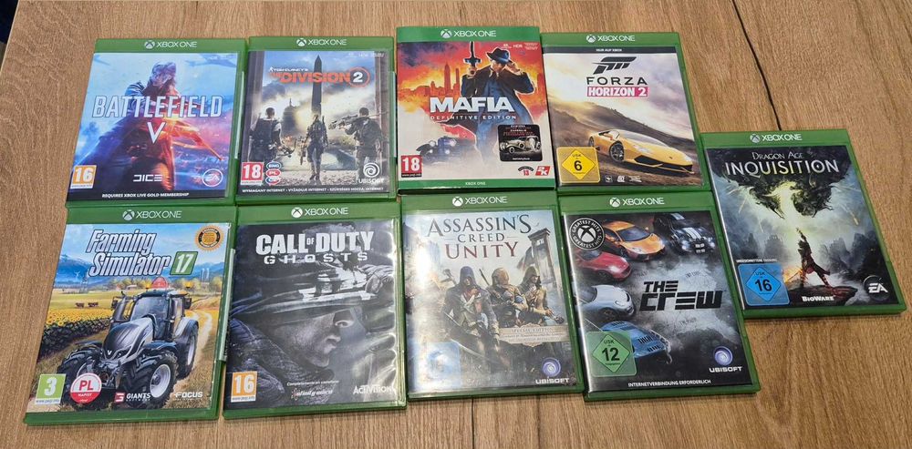 Forza Horizon2, Mafia, COD, Assassin, Battlefield V - 9 gier XBOX One