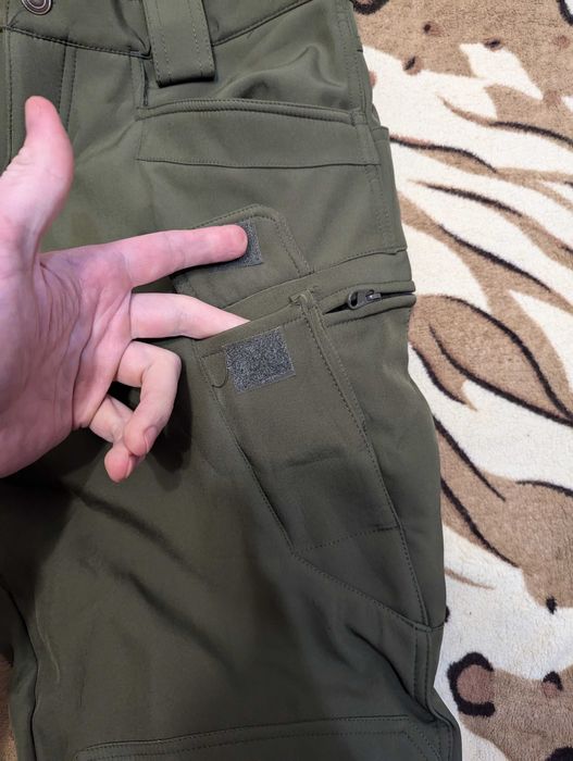 Мужские  теплые карго милитари  soft shell штаны на флисе, XL