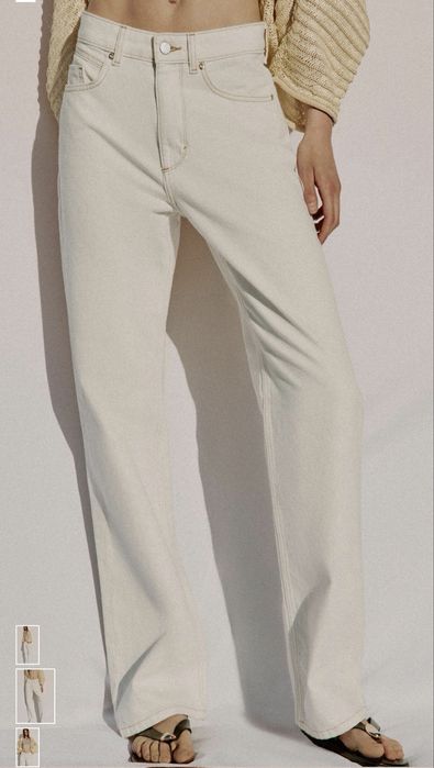Трендові білі джинси zara 34