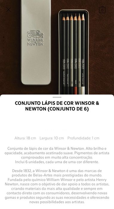 Conjunto Lápis De Cor WINSOR & NEWTON Zara Home NOVO