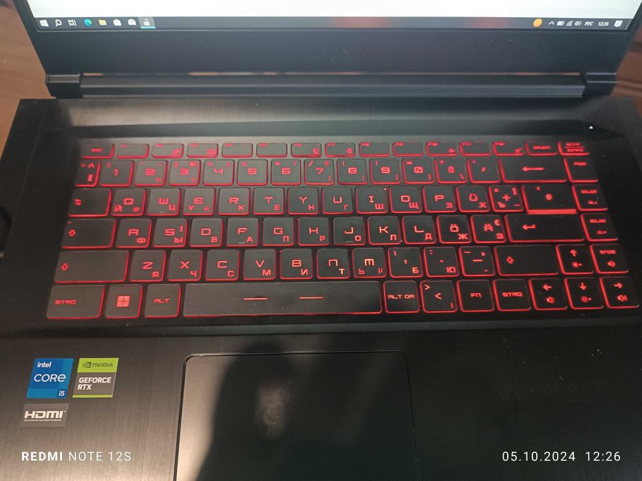 Ноутбук MSI ddr4 i5 RTX 3050 8×12 ядер