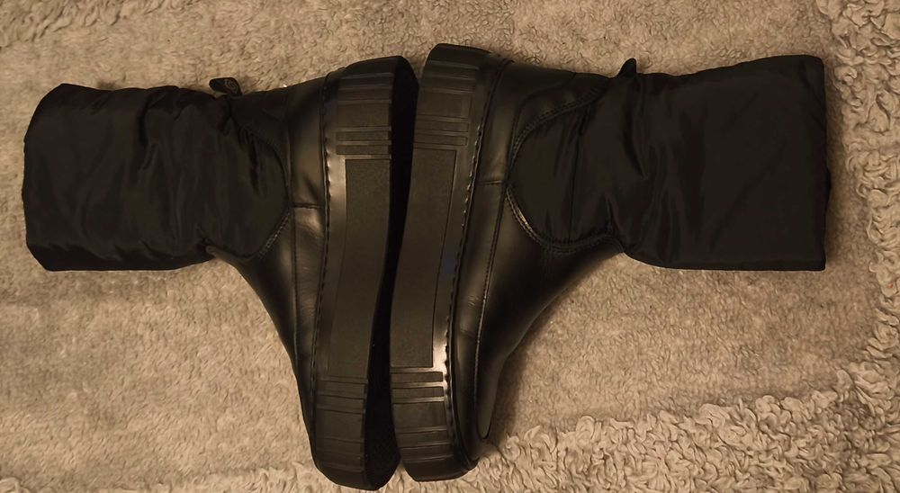 Śliczne botki kozaki śniegowce skórzane Gant czarne