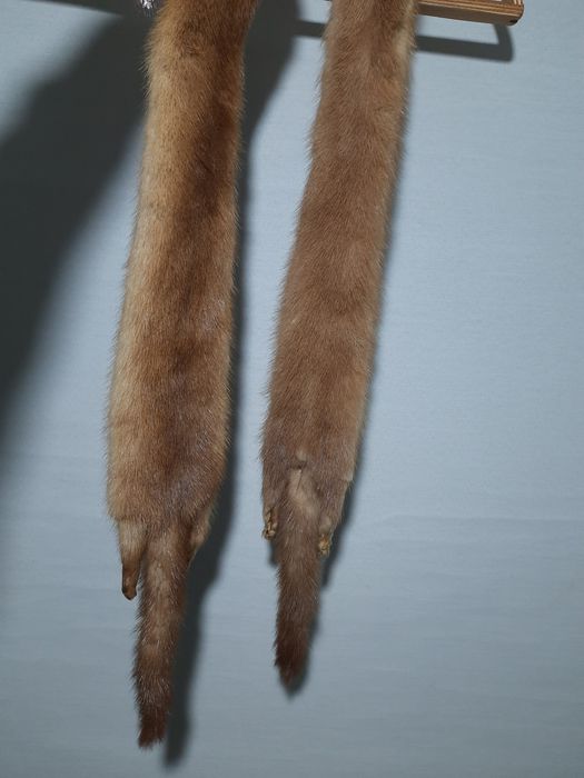 Шкурка норки золотистий беж натуральний колір  2 шт