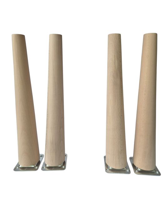 Nogi Nóżki drewniane bukowe Wysokość 30 cm + blacha komplet 4 sztuk