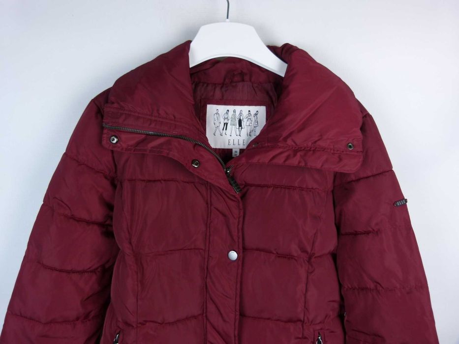 Elle lekko ocieplana pikowana kurtka bordo 12 / M