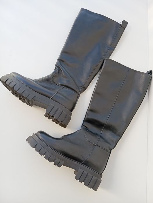 R. 37 LeGer Nowe Damskie Buty Kozaki Czarne Black Wysokie Ciepłe