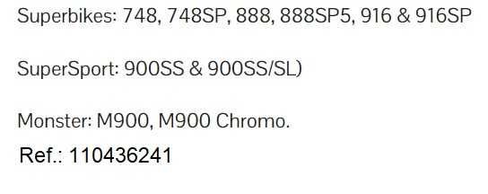 Kit reparação Brembo travão de trás Ducati