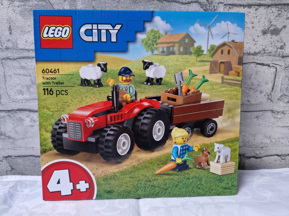 Klocki Lego City Czerwony traktor z przyczepą i owcami