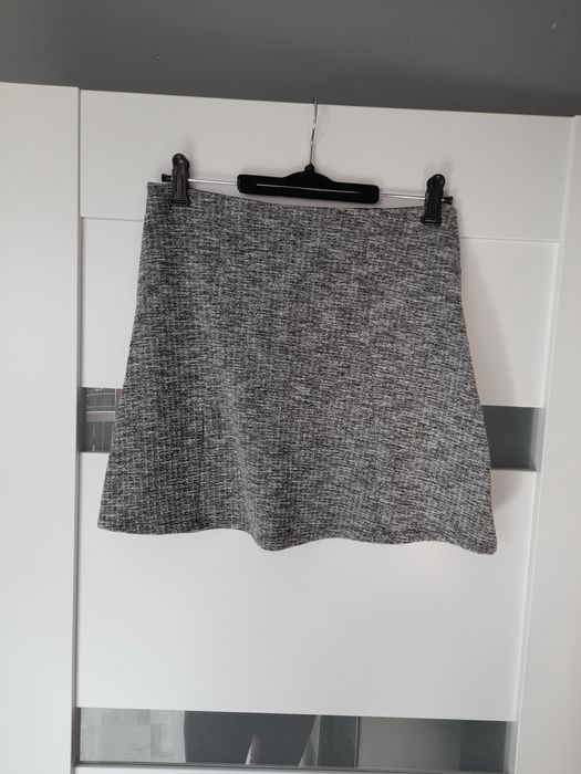 Spódniczka prążki prążkowana paski paseczki melanżowa szara dres