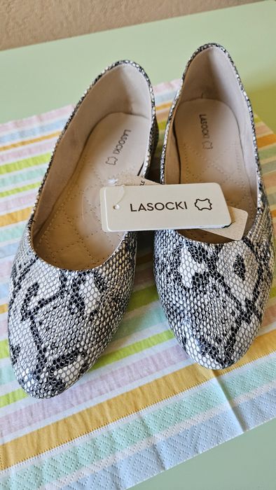 Lasocki baleriny damskie skóra imitacja węża rozmiar 37.