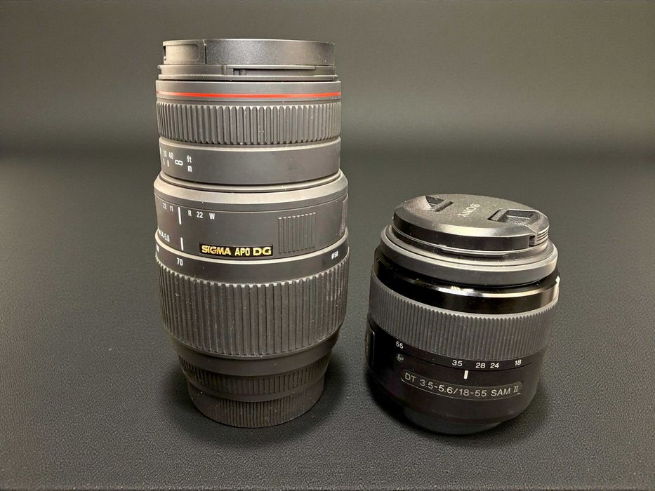 Sony A68 + 2 obiektywy (18-55 + 70-300) Stan jak nowy, komplet!