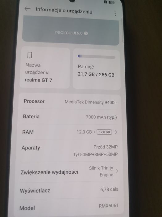 Smartfon Realme GT 7 12gb/256gb