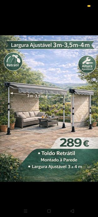 Toldo Ajustável 289€. Oportunidade