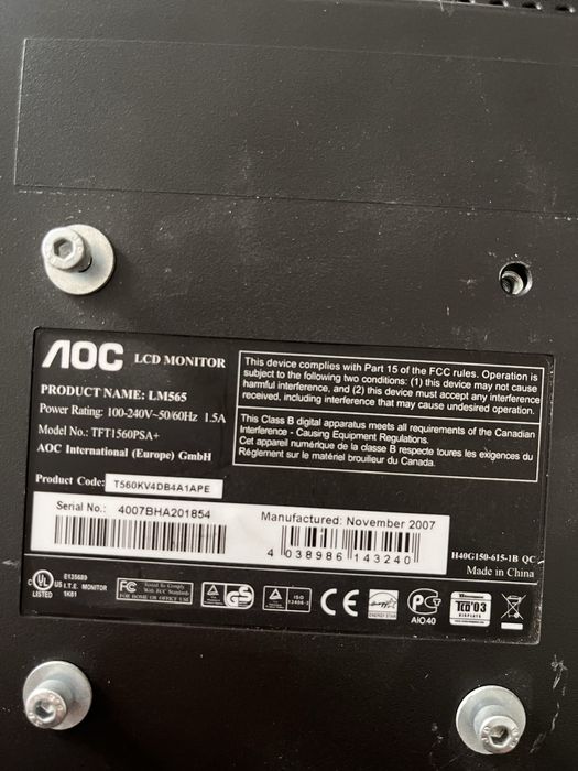 Монітор AOC 15 дюймів