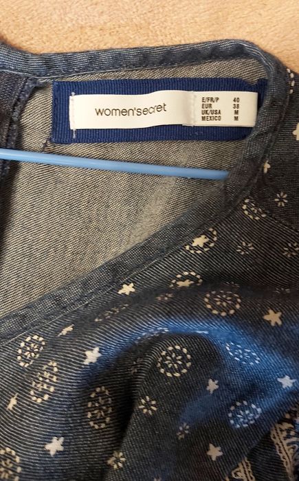 Vestido/túnica em ganga com bordado