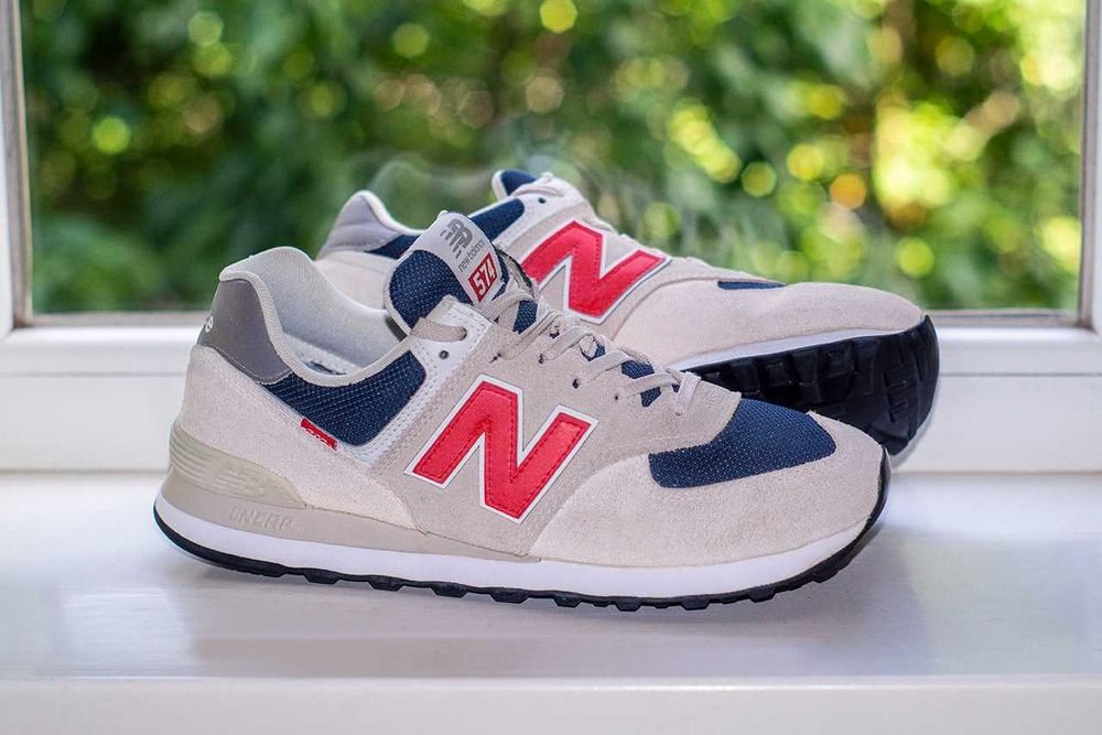 ‼️кросівки new balance 574 ML574SJ2 ms leather grey multi 42 р. оригінал