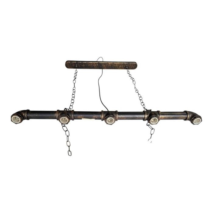 Candeeiro Suspenso Industrial Tubo 5 Focos GU10 – Estilo Vintage Pipe