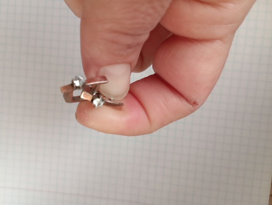 дитячі срібні кульчики з позолотою