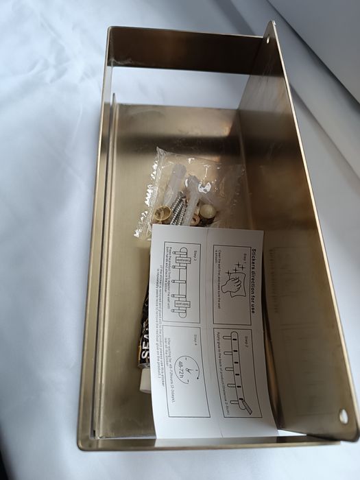 Półka ścienna stal nierdzewna 10 x 23 cm