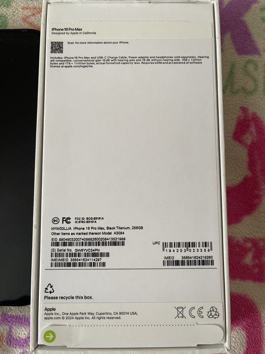 iPhone 16 Pro Max 256Gb Стан нового
