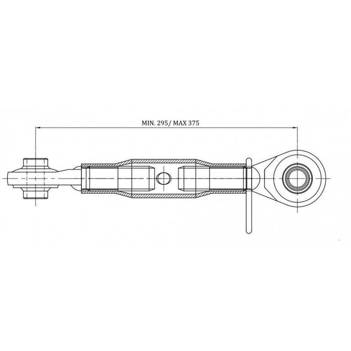 Łącznik centralny kat. 1, 27x3 długość rury 180 mm, dł,295-375 mm
