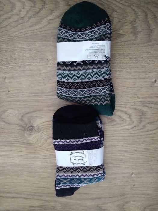 Zestaw 2 par ciepłych naturalnych skarpet