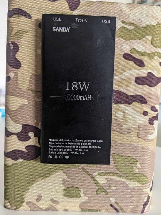 Klack 18W Foldable Solar Panel with 10000mAh Battery64752328693250121