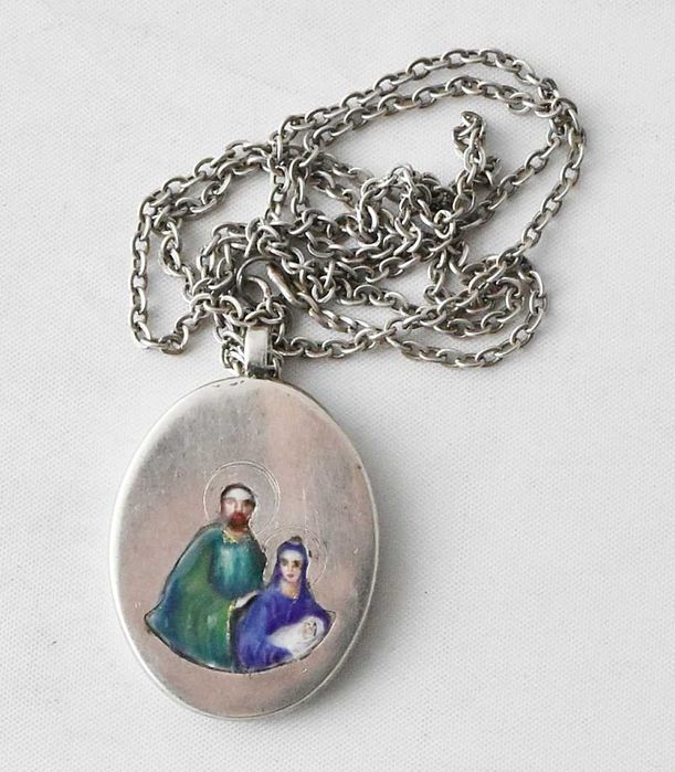 Srebrny medalion "Święta Rodzina"