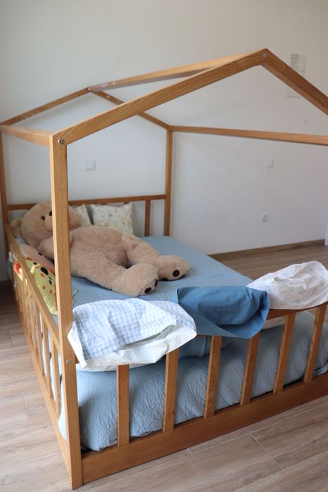 Cama montessori carvalho maciço medidas casal