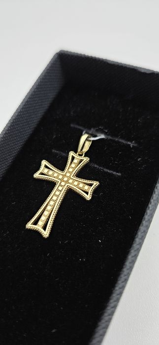 Złota zawieszka krzyż 585 GOLD MONEY
