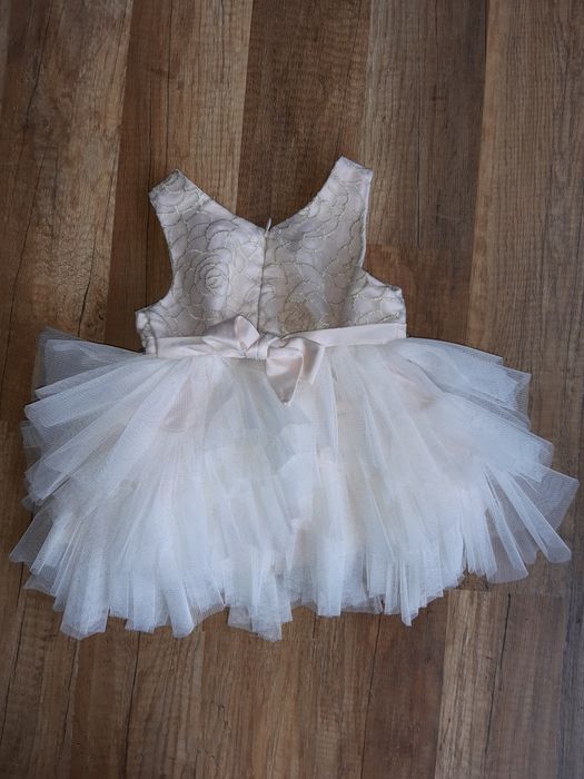 Sukienka American Princess 62 68 biała tiul chrzest