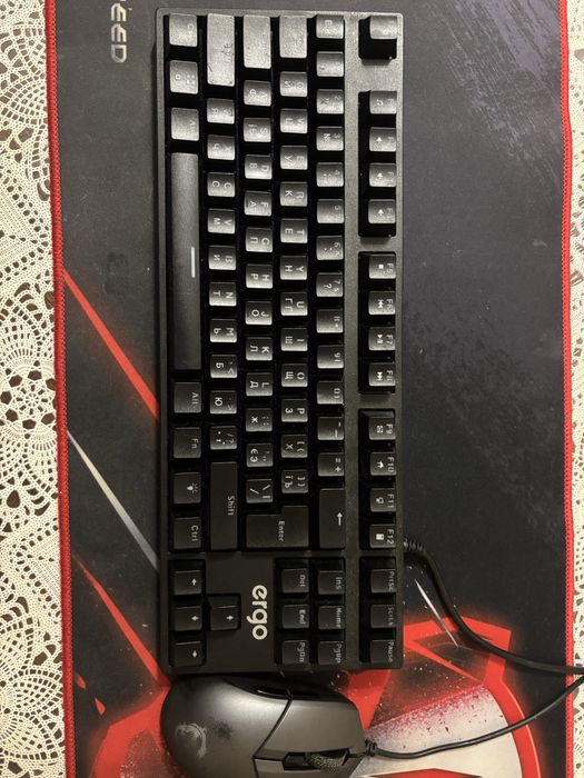 клавіатура ergo, миша msi clutch (коврик в подарунок)