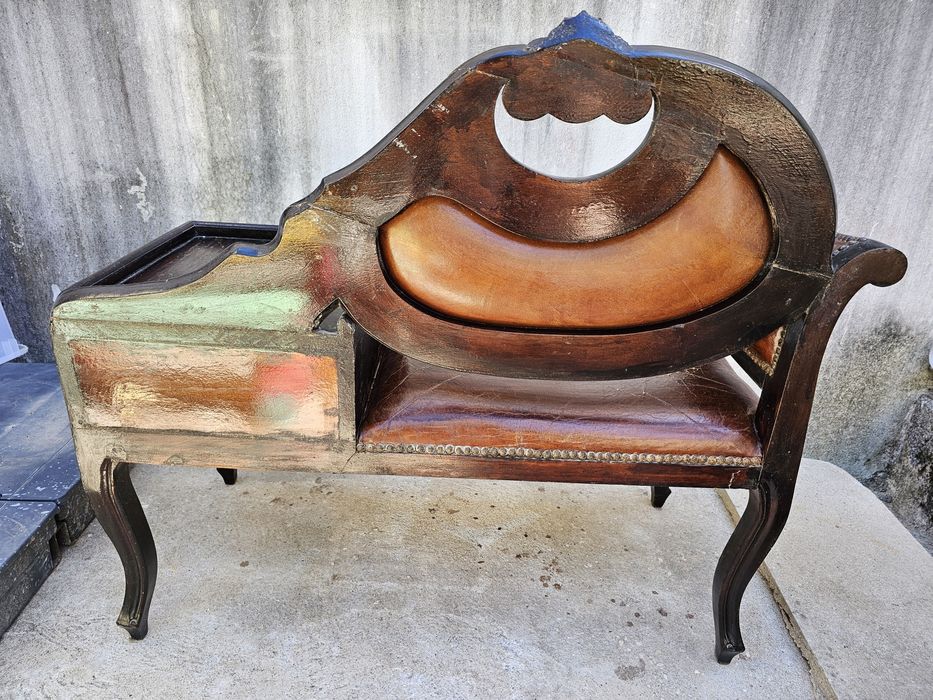 Banqueta / banco vintage telefone para restauro