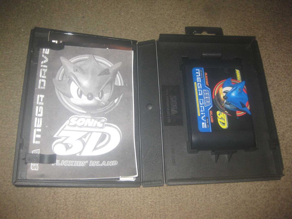 Jogo "Sonic 3D: Flickies Island" para Sega Mega Drive/Completo/Com 2 Manuais!